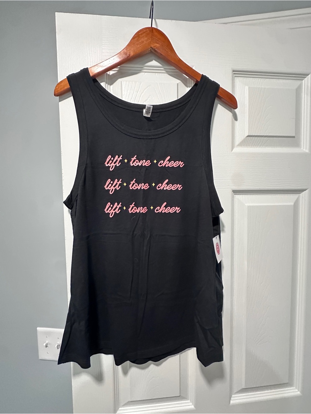 Pure Barre Black Tank Top with Pink Script